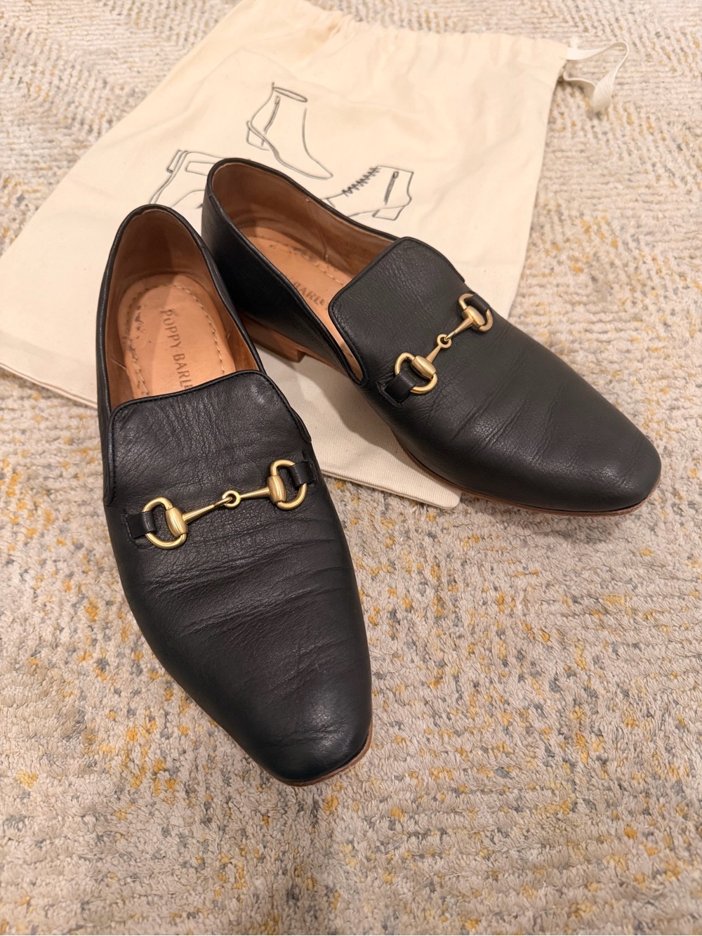 Poppy Barley Black Leather Horsebit Loafer Size 10 - Picture 4 of 4